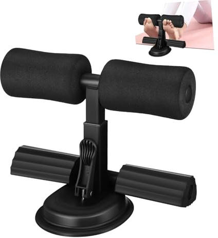 JOINPAYA Barra para Abdominales con Soporte para Pies, Material de Goma y Hierro, Tres Niveles de Altura con Ventosas, Equipo Fácil de Usar para Entrenamiento Abdominal en Casa