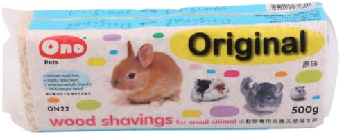 budiniao Litière pour Petits Animaux, dépoussiérée, en copeaux de Bois (Environ 500 g). Naturelle, hygiénique, Douce et Confortable.
