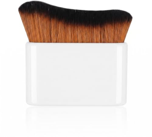 Pennello Trucco Ondulato per Fondotinta Corpo, Pennello Autoabbronzante per Applicazione Uniforme su Viso e Corpo, Design Pratico ed Ergonomico, Colore Bianco