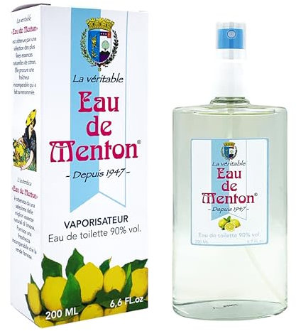 Die Echte Eau de Menton, Eau de Toilette mit Zitrone - handwerklicher Parfümeur aus Französische Riviera (200 ml)