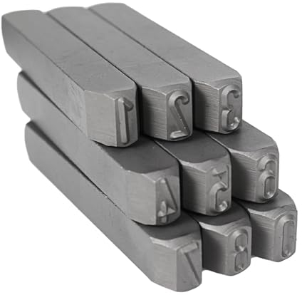 Dönges Handschlagstempelsatz angespitzt, 9-teilig, Zahlen 0-9, Schrifthöhe 6 mm (Schlagstempel Schlagzahl)