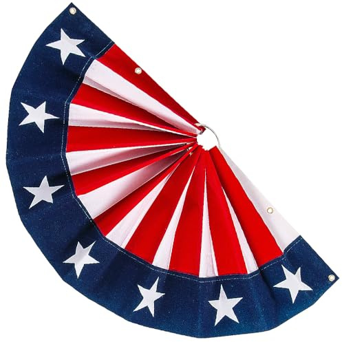 Fun Express 18 x 9 Patriotic Fan Drape Mini Flocked Bunting