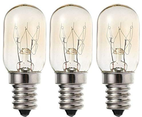 Sunnylinn 15W E14 Fridge Bulb 240V, Pygmy Freezer Light Bulbs SES Sewing Machine Bulbs Small Edison Screw Warm White 2700K 15W E14 Salt Lamp Bulb Screw in 360 Degree (3-Pack).