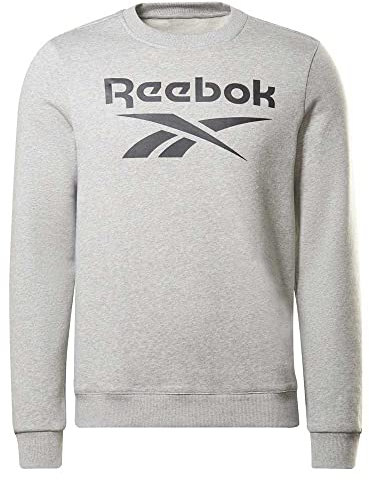 Reebok Herren Ri FLC Bl Crew Sweatshirt, Mgreyh/Black, L