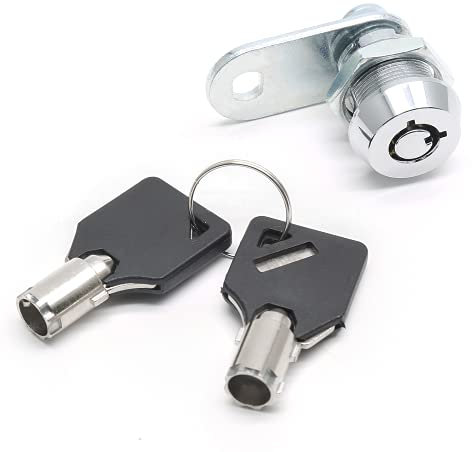 Qjaiune Cerradura tubular de leva con cilindro de 5/8 pulgadas y leva recta, cerraduras de leva de gabinete con llave igual, cerraduras de buzón para archivos, caja de herramientas de puerta de