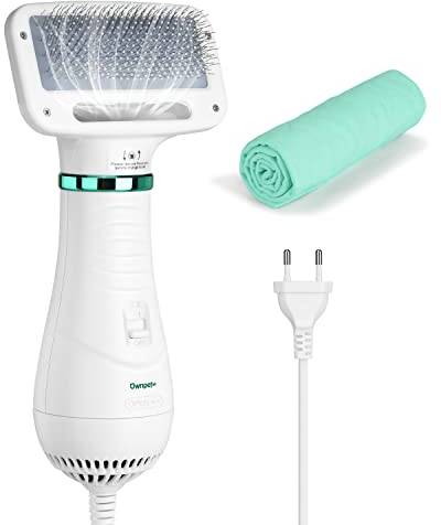 Ownpets 2-in-1 Hundefön mit Fellkamm, 300W, Temp einstellbar