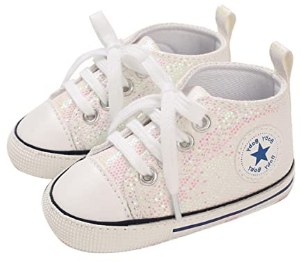 Scarpine Primi Passi Scarpe in Tela per Bambino Suola Morbida Scarpe in Tela Traspirante Antiscivolo Leggera per Bambino