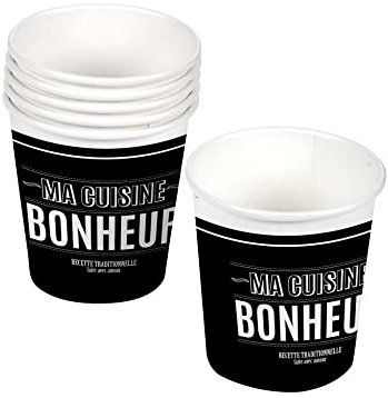 Lot de 10 Gobelets en Carton Cuisine 23cl Noir