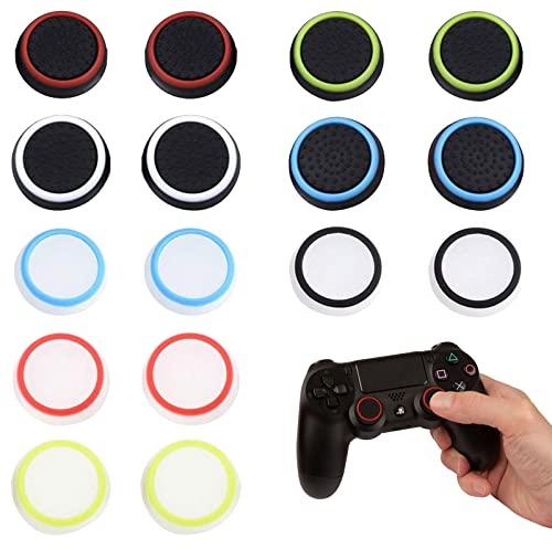 Capuchon de Joystick pr Manette, Manette Poignées Pouce, 16 Pièces Poignée Capuchon de Protection pour manettes PS4, Xbox 360, PS3 Multicolore