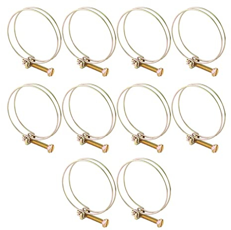 10st Justerbar Dubbeltråd, Trådslangklämmor 50 Mm Collier Serflex Inox Vattenslang Hulling Clamp Rörklämma Rörbåge VVS Fästelement(51mm (46-51))