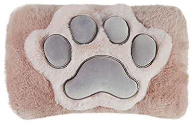ORTOLY Hot Water Bottle Electric Hot Water Bottle with Soft Plush Cover Hand Heating Pad Cat Paw Pattern Rechargeable Hot Water Bag for Pain Relief Hot Water Bag