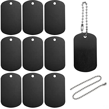 Hyakoz 25 Pezzi Stile Esercito Medaglietta Cane Personalizzata Moda Targhetta Personalizzata Identificativa Collana con Pendente da Uomo Timbratura In Alluminio Targhette per Cani A Forma di Scudo