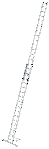 PROREGAL Sprossen-Seilzugleiter 2-teilig mit nivello®-Traverse 2x16 Sprossen | Leiter, Teleskopleiter, Trittleiter, Bockleiter, Sprossen-Doppelleiter