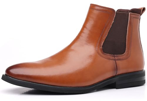 DADAWEN Homme Bottine Chelsea Cuir Confortable Classiques Ankle Boots