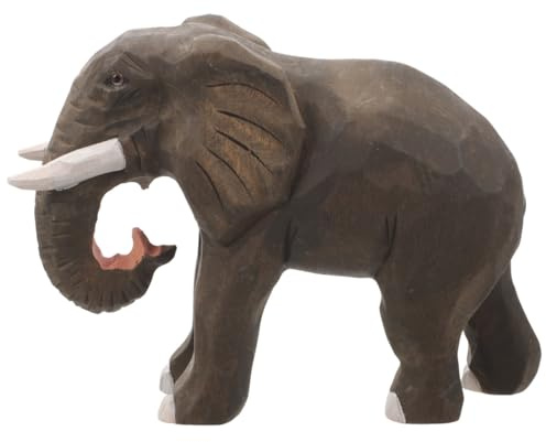 EXCEART Décoration de Table éléphant - Statue de prospérité - Figurine Porte- - Sculpture de Richesse - Décoration de Table avec éléphant - en Bois - Figurine d'éléphant Feng Shui - Bureau en