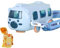 Tragbarer Wasserbecher in Busform, 473.6 g Wasserflasche Bus Wasserbecher mit Strohhalm und Gurt, 360° auslaufsichere tragbare Wasserflasche mit Strohhalm und Gurt (Blau)