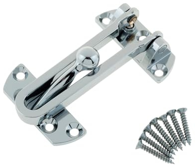 Kooples Hardware Heavy Duty TS003 Door Bar Restrictor High Security Front Door Restrictor Police Approved Standard Fixings Included (Hardex Chrome)