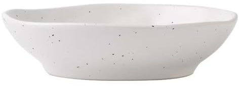 Piatto profondo a forma irregolare da 8,5 pollici, piatto di insalata in ceramica opaca, capacità 850ml - bianco