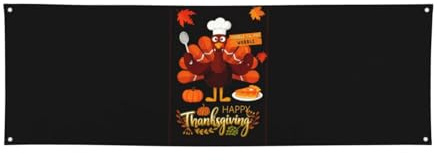 Thanksgiving Turkey Gobble Til You Wobble Party Banners Eye - Catching 24x71 Inch Party Banner Party Backgrounds for Parties Business Birthday Outdoor/Indoor