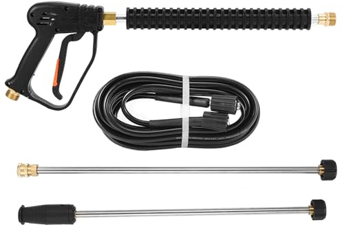 Pistola pulverizadora de agua a alta presión, lavadora de coches, pistola limpiadora eléctrica con 2 varillas de extensión, manguera de 8 m para limpiar equipos mecánicos de