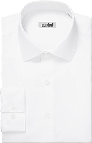 Unlisted by Kenneth Cole mens Slim Fit Solid Dress Shirt, White, 16 -16.5 Neck 32 -33 Sleeve US