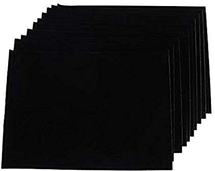 Yosoo 10pcs Felt Fabric Adhesive Sheets, Self-Adhesive Sheets for Art & Crafts, Jewelry Box Liner, Furniture Protector Pads, Water Resistant (Black)