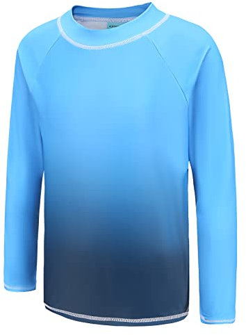 Aisyee Schwimmshirt Jungen Einteiler Langarm Badeshirt Kinder Badeanzug Jungen 146 152/11-12 Jahre