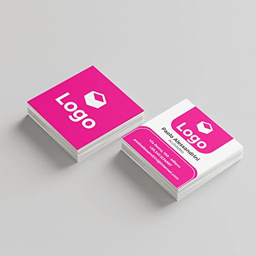 Gadaleta Digital Industries - Biglietti da Visita Quadrati 5,5x5,5 cm - 100 Pezzi - Personalizzati su Cartoncino 350g Patinato Opaco - Stampa a Colori Fronte/Retro - Modello 4