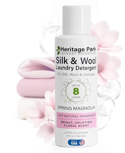 Heritage Park Silk & Wool Spring Magnolia Floral Scent, pH-Neutral Laundry Detergent - Enzymes-Free, Ultra Concentrated (4 fl oz Trial Size)