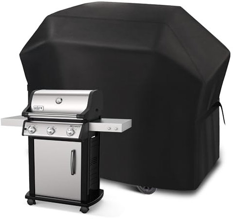 Funshot Grillabdeckung Wetterfest Gasgrill Abdeckplane, Große BBQ Grill Abdeckung Wasserdicht,420D Oxford-Stoff Grillhaube Gasgrill Abdeckung Grill Schutzhülle, UV-beständig, reißfest,132x66x109 cm