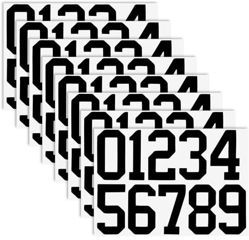 8 Blatt Briefkasten Zahlen Aufkleber 7,6 cm Selbstklebende Wasserdicht Hausnummer Aufkleber 1–9 Reflektierende Vinyl Nummernaufkleber für Haus Tür Adressnummer Number Stickers (Schwarz)