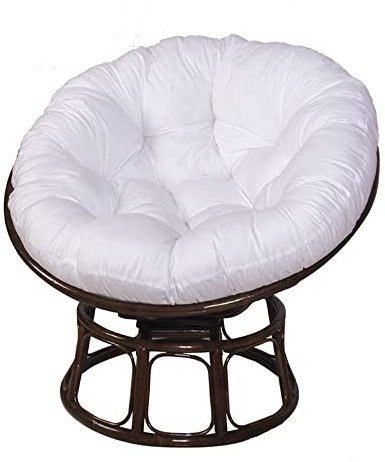 YeGang Papasan Coussins de Chaise Ronds, Doux Épais Coussin Fauteuil Papasan Coussin Fauteuil Rotin pour Jardin ExtéRieur, Balcon Et Salon (120x120CM,Blanc)