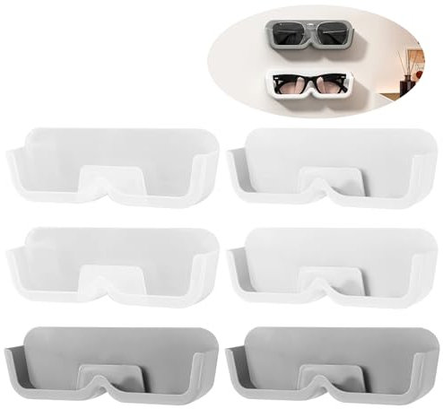 Forreen Brillenhalter Wand, 6 Stück Brillenständer für Zuhause Selbstklebend Ästhetische Brillenablage Kunststoff Sonnenbrillen Organizer zum Aufhängen der Brille Sonnenbrillen,3 Farben