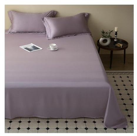 RUZGAR Bettlaken Betttuch Haustuch Laken ohne Gummizug aus 100% Tencel-Lyocell 160x230cm 245x250cm 245x270cm Fadenzahl 300 Atmungsaktiv Extra Weiche (Color : Purple, Size : 245x250cm)