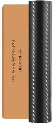 Heinaroman Film Vinyle de Covering Voiture,Technologie de décollement à l'air, Covering Carbone, Autocollant Adhésif Film de Protection 152 x 152cm pour Voiture Extérieure, Moto, Vélo