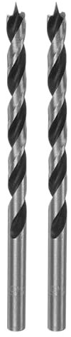 QUARKZMAN 2 Stück Holzbohrer 4,5 mm (11/64) Durchmesser Gerader Rund Schaft Bohrer Metrisch Brad Point 2,4 Bohrtiefe Spiral Twist Bohrer für Schreiner Holzarbeiten Kunststoff Gummi