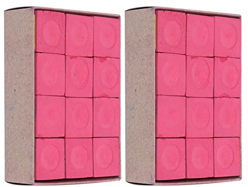 24 pièces de Craie de Queue de Billard, Craie de Billard, Accessoires de bâton de Queue, craies pour Piscine de Table, Craie de Billard pour Pointes de Queue universelles (Red)