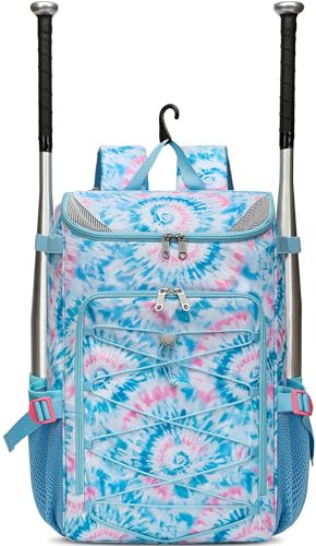 FOKDUVB Baseball Softball Gear Bag for Boys Girls Ages 8-12, Light Blue