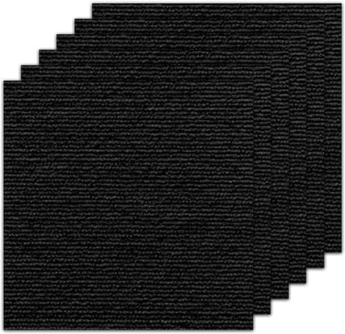 Losetas de Alfombra Autoadhesivas Azulejos de Alfombra para el hogar 12 Piezas de losetas de Alfombra Autoadhesivas, tapetes de Piso despegables y pegables, duraderos, insonorizados, para Pisos de ma