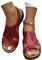 Sandales Grande Taille for Femmes Sandales Orthopédiques En Cuir PU for Pieds Larges Sandales À Talons Compensés Et Plateforme Chaussures De Travail D'été À Bout Ouvert Et Bride Arrière(Red,43 EU)