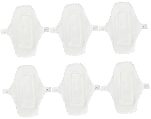 PACKOVE 6stücke Wasserdichte Waschbare Damen-sanitätsbinden Aus Baumwolle Für Unterwäsche Wiederverwendbar Weiß