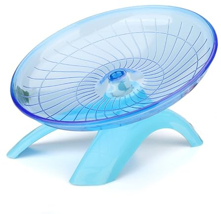 Flying Saucer Hamster Wheel Super-Silent Hamster Wheel Plastic Stable Pets Exercise Wheel Non Slip Run Silent Wheel for Small Pets (Blue)