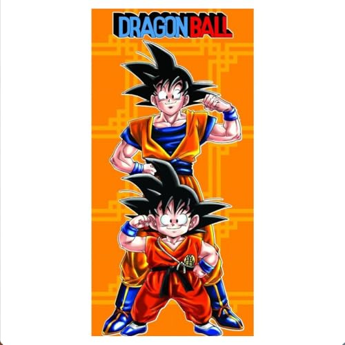 Suncity Toalla de Playa Microfibra Infantil Compatible con Dragon Ball Z Goku - Toalla para Piscina de 70x140 Centimetros