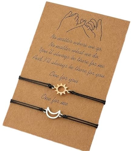 Vayfoni 2 Pcs friendship bracelet - Men & Women - Handmade Woven - Gold & Silver Mixed - Adjustable matching bracelets - Close Relationship Promise Gift - best friend bracelet