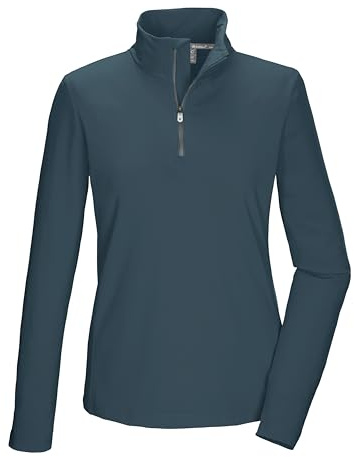 killtec KSW 70 Wmn FLX Shrt Funzionale/Camicia in Pile con Collo Alto e Zip, Light Petrol, 48 Donna