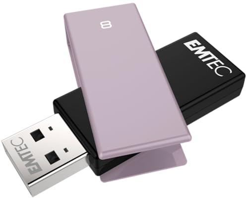 EMTEC, ECMMD8GC352, Clé USB 8 Go en métal alliage de zinc, design moderne et élégant, connectivité USB 20, idéale pour étudiants et professionnels, Couleur noire/violette