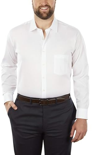 Van Heusen Men's Tall FIT Dress Shirts Flex Collar Stretch Solid Shirt, White, 20 Neck 37-38 Sleeve (4X-Large)