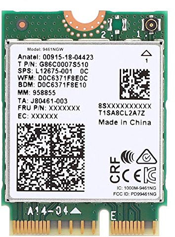 ASHATA WIFI Network Card,Wireless Network Card for Intel 9461NGW M.2 Interface 433Mbps Support for Bluetooth 5.0,Wlan Bluetooth Card Wifi Module Support 2.4G / 5G for Laptop