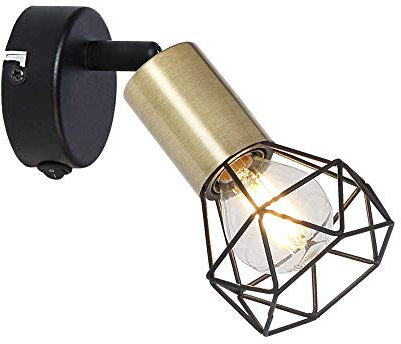 Strahler Wandleuchte Schlafzimmer Wandlampe Wohnzimmer schwarz altmessing 13 cm