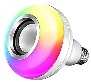 Ampoule LED Musicale Bluetooth,Couleur Ampoule avec Port USB avec Télécommande, Music Bulb Haut Parleur Bluetooth RGB Changement E26/27 100-240V AC,pour Fête, Maison, Halloween Décorations de Noël